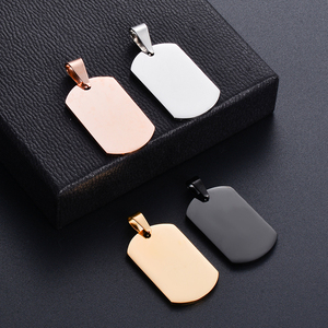 Étiquettes de <span class=keywords><strong>chien</strong></span> vierges en acier inoxydable de mode pendentif d'étiquette de <span class=keywords><strong>chien</strong></span> carré blanc noir or poli pour la gravure au Laser personnalisée - Product Image 6