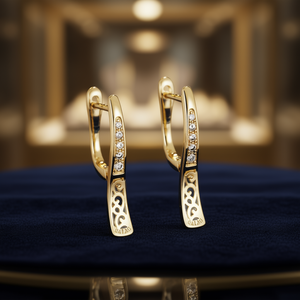 Orecchini Gaiau in Oro Massiccio 18K con Diamanti Taglio Brillante Rotondo, Gioielli Classici da Donna per Uso Quotidiano, Diamanti Naturali Colore G - Product Image 2