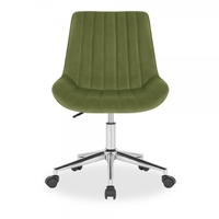 Chaise de bureau à carreaux Taylor, mousse en velours vert
