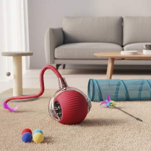 Duurzame slimme rollende elektrische kattenbal, milieuvriendelijke kauw- en plagerijspelletje voor zelfvermaak, stofvrij, magische huisdierbenodigdheden - Product Image 6