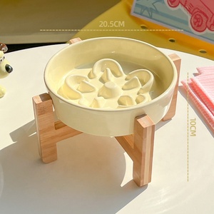 <span class=keywords><strong>Gamelle</strong></span> Écologique en Céramique Élégante à Alimentation Lente, Design Pétale 3D Anti-Étouffement pour Chien et <span class=keywords><strong>Chat</strong></span>, sur <span class=keywords><strong>Support</strong></span> en <span class=keywords><strong>Bois</strong></span> Surélevé, Étanche et Saine - Product Image 6