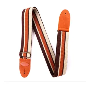 Cheerhas Three Color Soft Cotton Metal Buckle and Leather End Guitar Strap