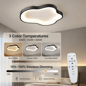 Lámpara de techo LED acrílica moderna, control remoto, regulable, tricolor, alto CRI, para dormitorio, sala de estar, pasillo, 27W, 50 cm - Product Image 3