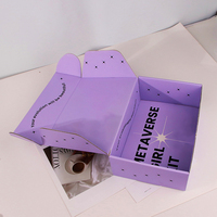 Boîte d'expédition en carton coloré écologique à faible quantité minimale de commande avec logo personnalisé Impression d'emballage rose Boîte-cadeau personnalisée Boîte postale en carton ondulé