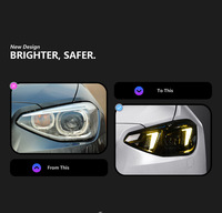 Ensemble de phares avant de voiture DLW pour BMW Série 1 F20 201-2014, lentille de projecteur LED bicolore Snake Eye, pièce de rechange