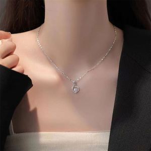 <b>Titanium</b> Steel Non-fade Chain Copper Inlaid Zircon Pendant Micro-inset Mobius Ring Pendant Senior Sense Clavicle Chain Necklace - Product Image 1
