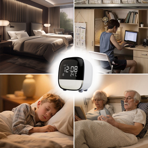 Biểu Tượng Tùy Chỉnh Trẻ Em Cạnh Giường Ngủ Thức Tỉnh Đèn Phòng Ngủ Đứng Bảng Trẻ Em Dễ Thương <span class=keywords><strong>Mini</strong></span> LED Kỹ Thuật Số Bàn Đồng Hồ Báo Thức Với Ánh Sáng Ban Đêm - Product Image 5