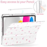 Étui pour iPad 11e génération 11 pouces 2025, coque arrière transparente avec support pour stylet et fonction veille automatique pour iPad 11e génération