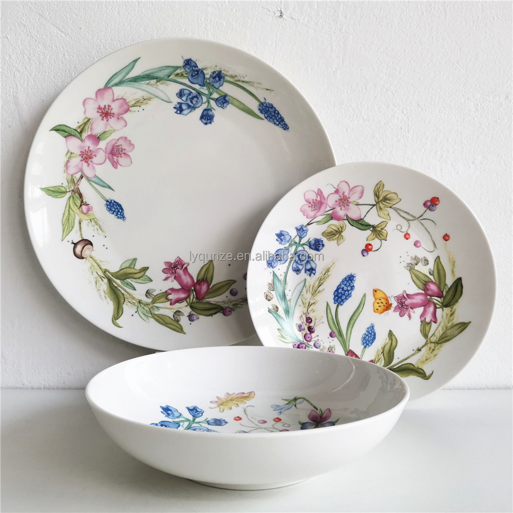 Vajilla de porcelana fina de cerámica, juego de platos de cena baratos