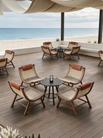 Ensemble table et chaises d'extérieur modernes en aluminium écologique pour cour, jardin, terrasse, maison d'hôtes, hôtel, café, usage commercial