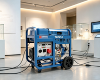 Générateur diesel portable 7 kW, moteur Yuchai, puissance maximale 8 kW, démarrage électrique, monophasé, avec roues