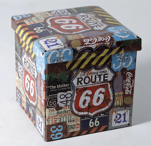 PVC Faux Da In Ấn Ottoman Folding Pouff Với Lưu Trữ Băng Ghế Dự Bị - Product Image 3