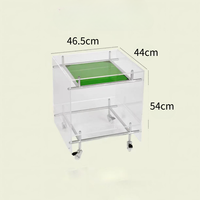 Table de chevet moderne personnalisée en acrylique transparent avec roulettes mobiles, porte-clés breloques et rangement double pour chaussures, pour mobilier de salon