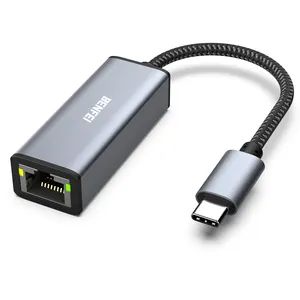 Benfi USB-C למתאם ethernet, סוג usb-c (3/4 רעם) ל rj45 ג 'יגה בייט ethernet מתאם רשת התואם עם fiffo