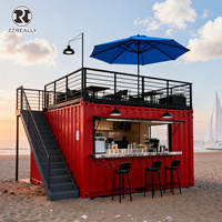 Kiosque de restauration rapide moderne, bar, conteneur, restaurant, conteneur d'expédition, café-bar, design avec équipement de cuisine
