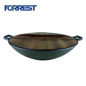 14 18 pouces <span class=keywords><strong>Poeles</strong></span>-casserol Chinois Grand 50cm 14 ''Restaurant Fonte Pré-Saison La Cuisson Au Wok Pan Avec Couvercle - Product Image 1