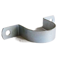 Collier de serrage en U galvanisé pour tuyaux en PVC, avec deux trous