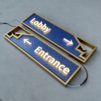 Signalisation directionnelle d'hôtel 3D personnalisée en acier inoxydable 304 avec éclairage LED, signalisation commerciale en acrylique, éclairage LED, numéro de chambre