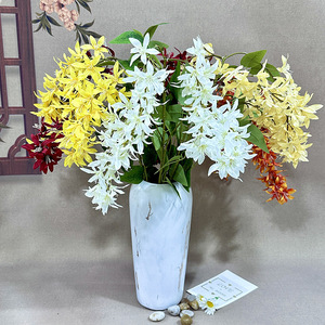 Feiyu Craft Flower Factory Fleurs artificielles de glycine en soie mélangée, faites à la main, pour décoration de mariage et de maison - Product Image 4