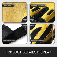 Gants de moto en cuir robustes avec support de poignet pour la conduite de moto, le cyclisme, la gym et l'entraînement physique