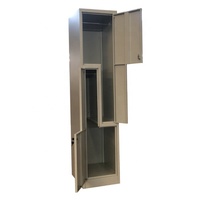 Casier de gym vertical à 2 portes au design moderne, casier en acier en forme de Z, armoire de rangement verticale en métal avec barre de suspension pour le personnel de bureau