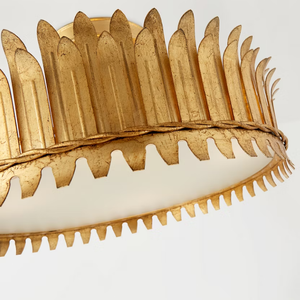 Plafonnier semi-encastré/éclairage <span class=keywords><strong>de</strong></span> plafond Antique Leaf en fer doré, style bohème organique, pour chambre, salle <span class=keywords><strong>de</strong></span> bain, salon, 110V - Product Image 3