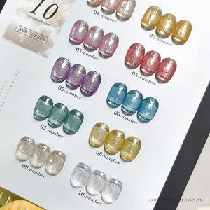 Private Label 10 Colors Crystal Plated High Pigmented <b>Nail</b> Gel Polish Magnetic Reflective Cat Eye UV Gel Polish <b>Set</b> AILANUO OEM - Product Image 4