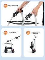 Poussette pour animaux de compagnie, chat et chien, en acier carbone, à 4 roues, pliable rapidement à une main, imperméable, légère, personnalisable, de haute qualité, en gros