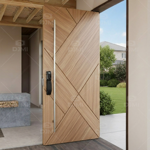 Puerta de Entrada Pivotante de Madera Maciza de Teca Residencial <span class=keywords><strong>Caribe</strong></span>ña, Estilo de Grano de Madera Natural Oscuro - Product Image 5