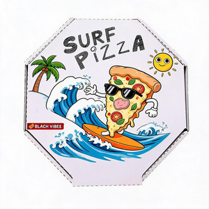 Cajas de Pizza Negras Impresas con Logotipo Personalizado Tropical Breeze, Caja para Llevar de Papel Corrugado <span class=keywords><strong>Sabor</strong></span> Puerto Rico - Product Image 1