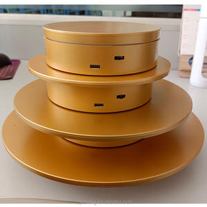 Поворотная витрина золотистого и серебристого цвета для демонстрации товаров, таких как обувь, сумка, вес поделки 10 кг поворотный стол - Product Image 1