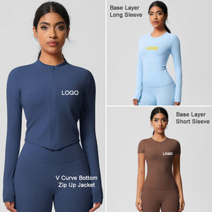 Set di allenamento da palestra da donna Pantaloncini da Yoga a vita alta 11 pezzo Leggings imbottiti reggiseno sportivo <span class=keywords><strong>con</strong></span> Base a manica lunga <span class=keywords><strong>con</strong></span> chiusura a maglia - Product Image 3