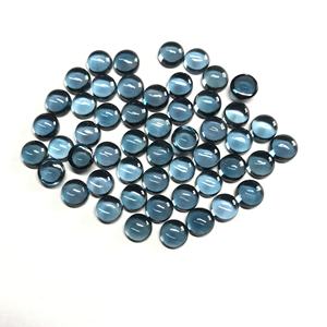 หินอัญมณีทรงแบนทรงหลวมเกรด AAA 6มม. 7มม. พลอยโทแพซธรรมชาติทรงลอนดอนสีฟ้า - Product Image 3