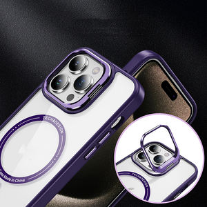 Offre Spéciale nouveau support d'objectif en métal couverture arrière transparente coque Anti-choc coque de téléphone avec <span class=keywords><strong>Film</strong></span> de Protection d'objectif pour Iphone 15 Pro 14 13 12 - Product Image 1