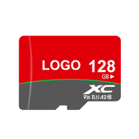 Kartu Memori Plastik Kapasitas Besar Logo Kustom 128GB V30 U3 A1 Kelas 10 Kecepatan Tinggi untuk Ponsel