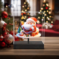 Héliogramme 3D ventilateur holographique de bureau affichage petit projecteur d'hologramme 3D intérieur batterie intégrée pour la présentation de cadeaux