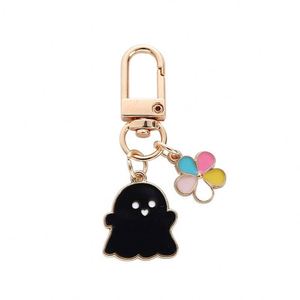 Halloween Cartoon Ghost Flowers Keychain Car Bag Keyring Charm Bags and Cars Pendant Fashion Couple Halloween Metal <b>Key</b> <b>Chains</b> - Product Image 5