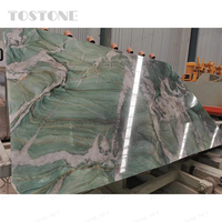 Dalle de quartzite naturel poli de qualité supérieure Tostone Botonic Green Vein pour revêtement mural intérieur de villas de luxe haut de gamme