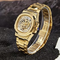 Mode LONGLUX 8057 hommes sport automatique montre mécanique haut 50M étanche saphir acier inoxydable hommes horloge