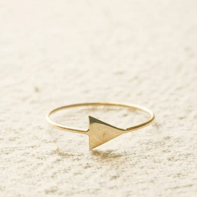 Anillos de oro de modelos inimalistas para el dedo índice de Plata de Ley 925, anillo triangular de compromiso