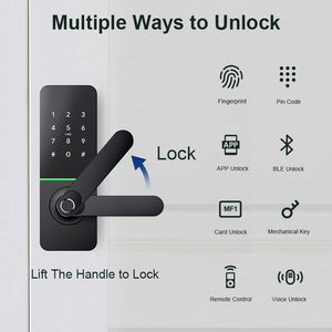 Manufacture Digital Lock Fingerprint Keyless Smart Security With Wifi Card <b>Lithium</b> <b>Battery</b> H92 Smart Lock H92 - Product Image 2