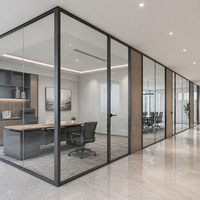 Système de cloisons de bureau en aluminium, panneaux de cloison modulaires pour bureau, porte en verre, séparateur de poste de travail de bureau