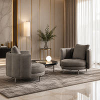 Canapé sectionnel moderne YUANCHANG à accoudoirs droits, revêtement en tissu, structure en bois de larch et eucalyptus, pieds en acier inoxydable, pour salon