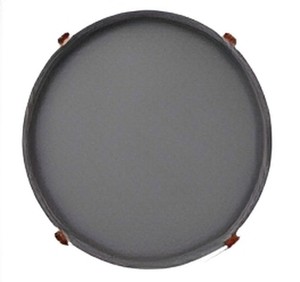 Modern Round Tray <b>Top</b> Coffee <b>Table</b> with <b>Solid</b> Acacia <b>Wood</b> Cross Legs Contemporary Design Durable Living Room Furniture - Product Image 3