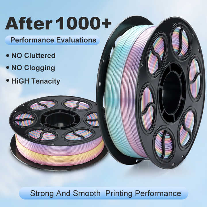 2 Color in 1 PLA Silk Filament 1.75mm Customizable Multicolor Gradient ...