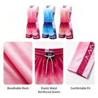 Ensembles d'uniformes de basketball pour hommes à sublimation dégradée, en gros, maillots de sport en maille respirante, supporte la personnalisation du logo et du numéro