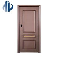 Porte d'entrée simple en métal, style minimaliste français, luxe léger, antivol, serrure intelligente, pour villa, fabrication sur mesure