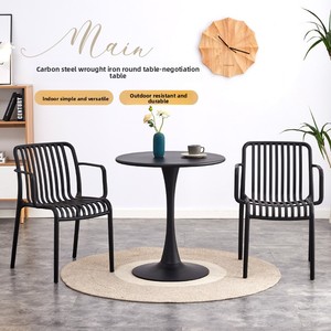 ชุดเก้าอี้รับประทานอาหารทำจากเหล็กมีความสูงปรับได้สำหรับบ้านและร้านอาหารสามารถปรับสีและขนาดได้ - Product Image 1