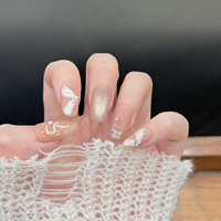 Faux ongles à presser HYM, en plastique ABS, faits main, style mignon et tendance, personnalisables, couvrance totale, motif étoile, sans odeur, pour doigts