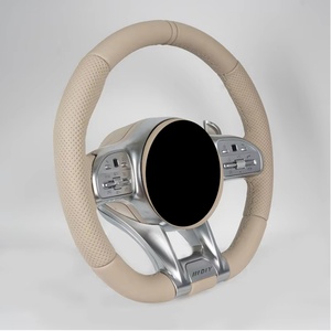Volant en cuir semi-perforé personnalisé en usine pour Mercedes-Benz W205 W222 W176 W166 W217 W463 G63 C217 C43 Amg - Product Image 3